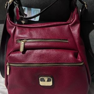 Gorgeous Burgundy Pebbled Leather Valentina Backpack